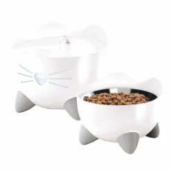 CAT IT - Fontaine à eau combo kit 2L-200ml-20x20x17cm blanc