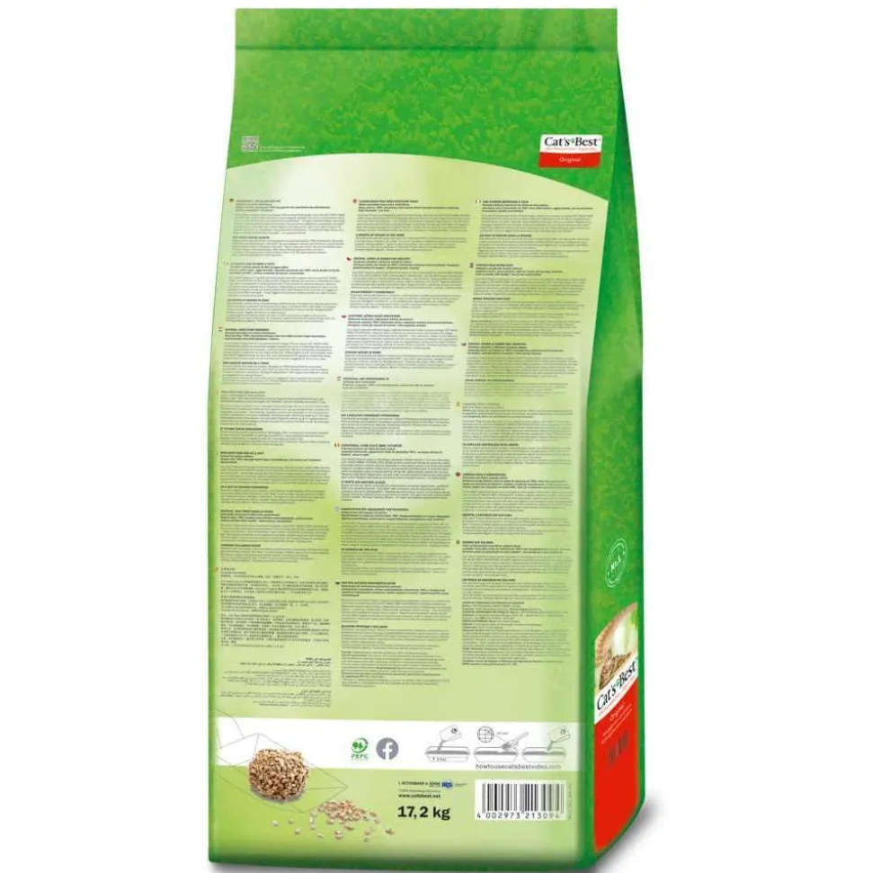 CAT'S BEST - Litière végétale agglomérante pour chat Cat's Best-17,2 kg