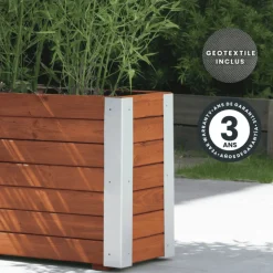 CERLAND - Bac à fleurs en bois lasuré 100 x 30 x 50 cm bambou