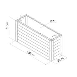 CERLAND - Bac à fleurs en bois lasuré 100 x 30 x 50 cm bambou