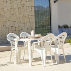 Chaise de jardin blanche en résine silla