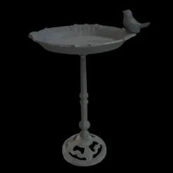 CHEMIN DE CAMPAGNE - Bain d’oiseaux en fonte gris 25 x 18.5 x 39.5 cm