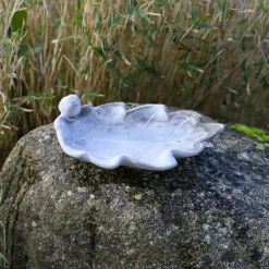 CHEMIN DE CAMPAGNE - Bain d'oiseaux en béton gris 24 x 13 x 8 cm