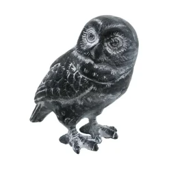 CHEMIN DE CAMPAGNE - Chouette en fonte noire à poser 18 x 11 cm