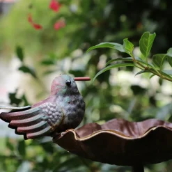 CHEMIN DE CAMPAGNE - Mangeoire à oiseaux pique jardin abreuvoir fer marron 103 cm