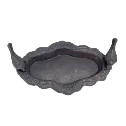 CHEMIN DE CAMPAGNE - Mangeoire à oiseaux abreuvoir jardin en fonte marron 27.5cm