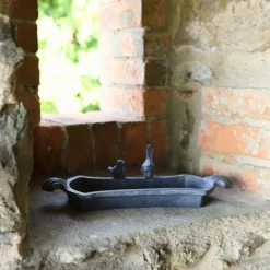CHEMIN DE CAMPAGNE - Mangeoire à oiseaux abreuvoir jardin fonte grise 30cm