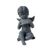 CHEMIN DE CAMPAGNE - Statuette statue sculpture jardin ange flûte béton gris 24.5cm