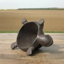 CHEMIN DE CAMPAGNE - Tortue cache-clé en fonte marron 11.5 x 7 x 5 cm