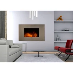Chemin'arte cheminée électrique 2000w avec télécommande - pure inox