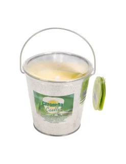 CITRONELLA - 4 bougie anti-moustique citronelle avec contenant métallique 160g ø10cm