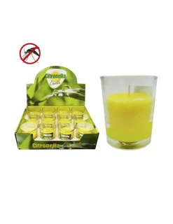 CITRONELLA - Bougie citronelle 50g avec contenant en verre ø6x5cm euro/uni.