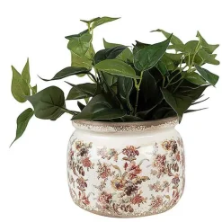 CLAYRE & EEF - Pot fleurs rose céramique 20x20x15cm