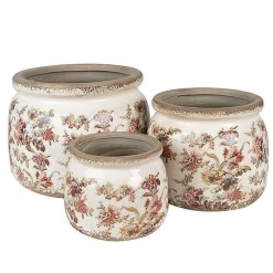 CLAYRE & EEF - Pot fleurs rose céramique 20x20x15cm