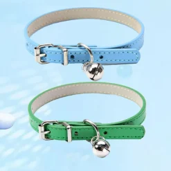 Collier pour chat avec clochette en cuir pu-S