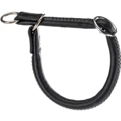 Collier semi-étranglé pour chiens vogue cs10/35, cuir véritable, ajustable, noir