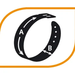 Collier semi-étranglé pour chiens vogue cs10/40, cuir véritable, ajustable, rouge