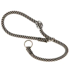 Collier semi-étranglé pour chiens sport extreme cs8/60, longe en nylon robuste, ajustable, marron-noir