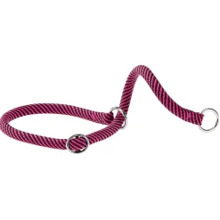 Collier semi-étranglé pour chiens sport extreme cs13/50, longe en nylon robuste, ajustable, rose-noir