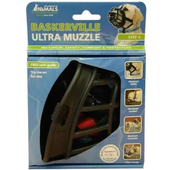 COMPANY OF ANIMALS - Muselière Baskerville Ultra T4 : Noir, Caoutchouc Thermoplastique
