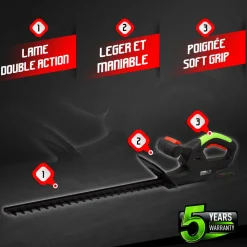 CONSTRUCTOR - Taille haies 20v max sans batterie - lame 55cm - capacité de coupe 16mm - const