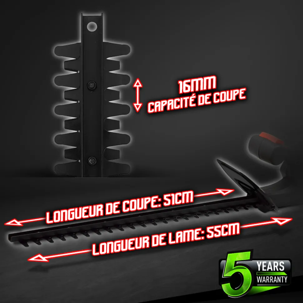 CONSTRUCTOR - Taille haies 20v max sans batterie - lame 55cm - capacité de coupe 16mm - const