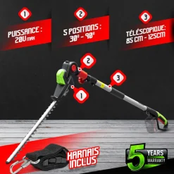CONSTRUCTOR - Taille haies sur perche 20v max sans batterie - lame 51cm - constructor