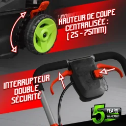 CONSTRUCTOR - Tondeuse à gazon 40v (2x20v) 34 cm - sans batterie - constructor