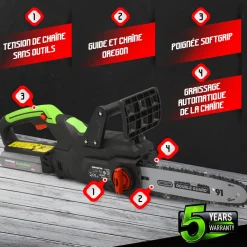 CONSTRUCTOR - Tronçonneuse sans fil 20 v (sans batterie) - guide 250mm - guide et chaîne orego