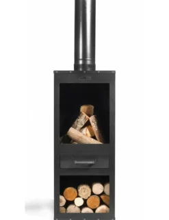 COOK - Cheminée d鈥檈xtérieur en acier rosa 40x40x150 cm