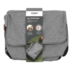 COOK CONCEPT - Lunch bag gris zippé 25,4x20,3x12,7cm