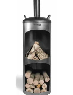 COOK KING - Cheminée d'extérieur cylindrique en acier faro 40x40x132 cm