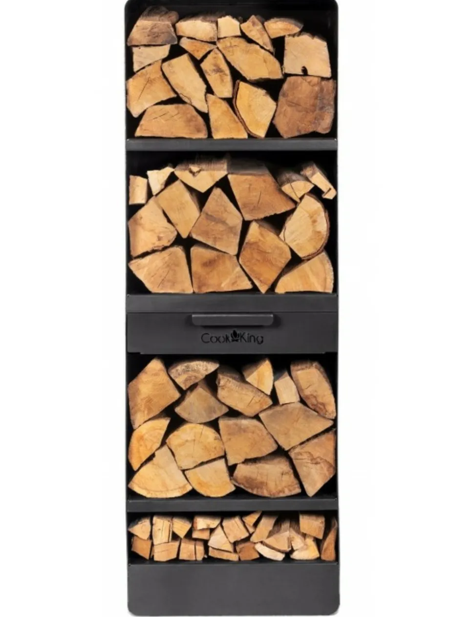 COOK KING - Grand porte bûches vento en acier noir h.120cm