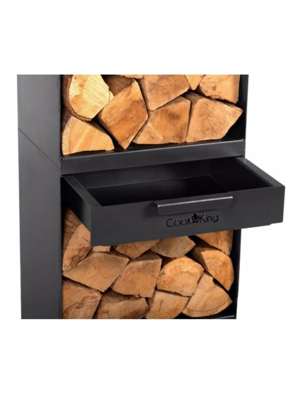 COOK KING - Grand porte bûches vento en acier noir h.120cm