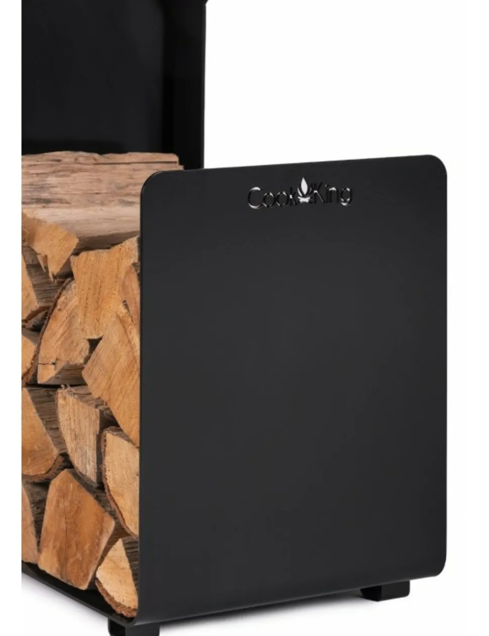 COOK KING - Porte bûches carré segal en acier noir h.74cm