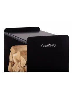 COOK KING - Porte bûches carré fuego en acier noir