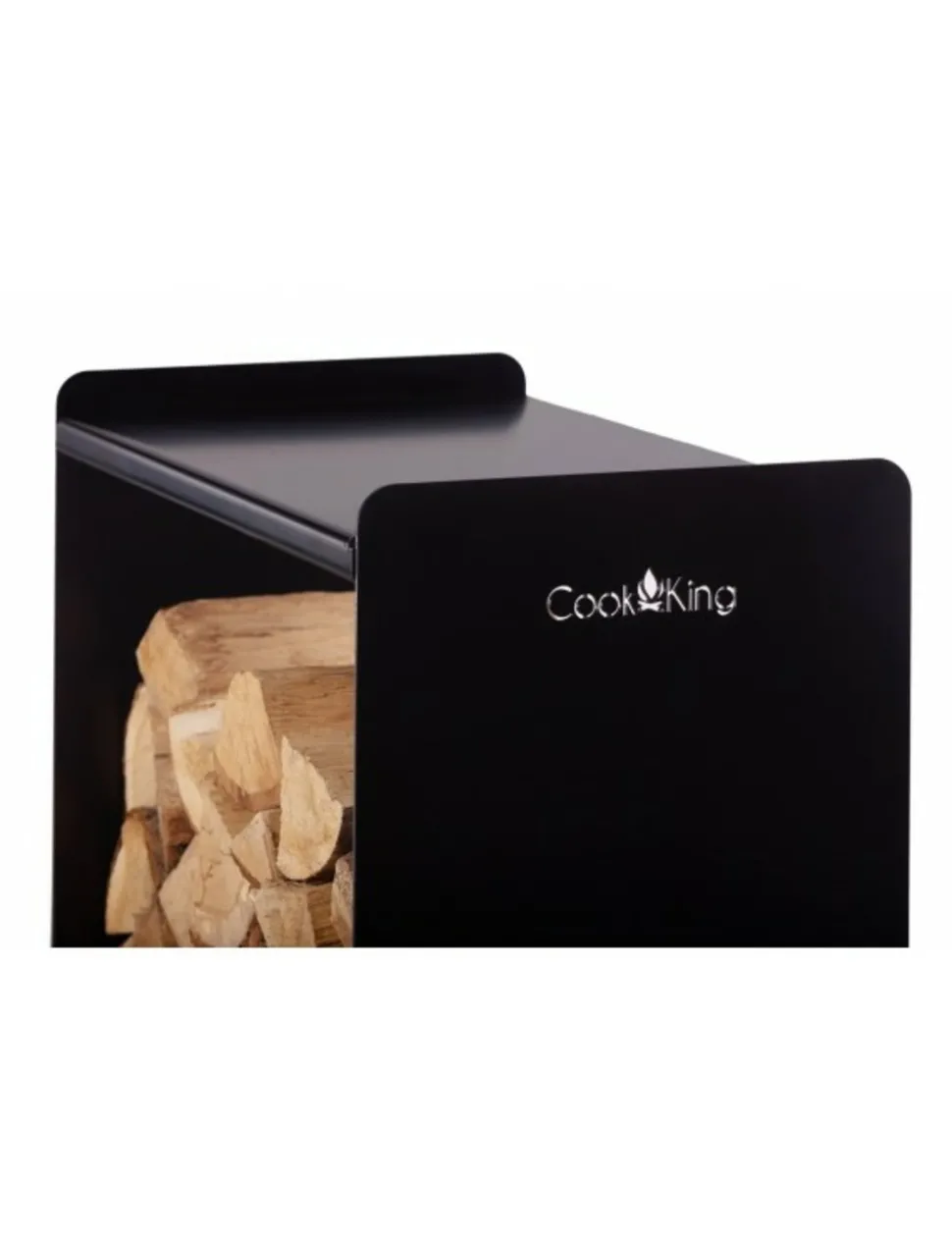 COOK KING - Porte bûches carré fuego en acier noir