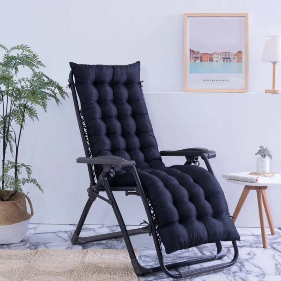 Coussin de chaise inclinable confort noir, 48*165cm