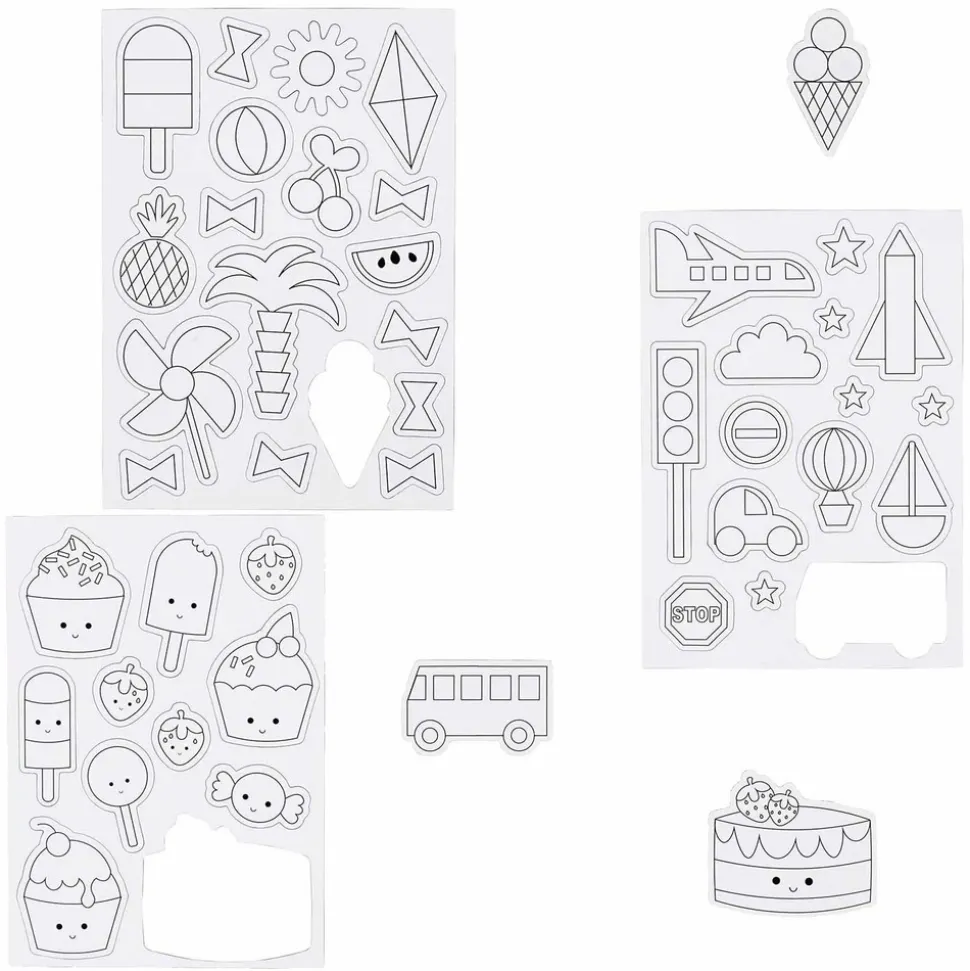 CREOTIME - 44 magnets blancs à décorer