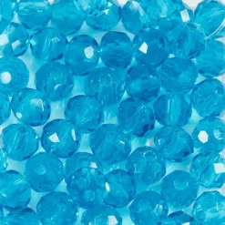 CREOTIME - 45 perles à facettes rondes ø 4 mm - turquoise