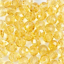 CREOTIME - 45 perles à facettes rondes ø 4 mm - jaune