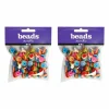 CREOTIME - 100 perles en résine rayées ø 12 mm - multicolore