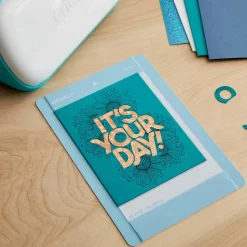 CRICUT - 8 cartes adhésives et enveloppes émeraude / fuchsia - cricut