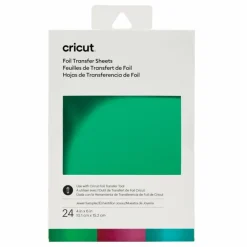 CRICUT - 24 feuilles de transfert foil bleu, vert, violet, blanc 15,2 x 10,1 cm cricut