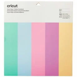 CRICUT - 10 papiers cartonnés autocollants couleurs pastel 33 x 33 cm - cricut