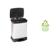 CURVER - Poubelle duo à pédale deco 10l+18l argenté