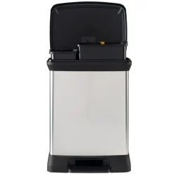 CURVER - Poubelle duo à pédale deco 10l+18l argenté