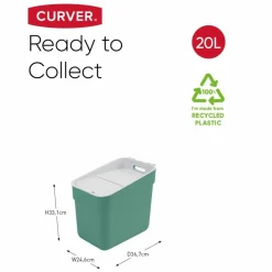 CURVER - Poubelle ready to collect 20 l vert menthe