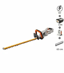 DAEWOO - Pack taille-haie sans fil 62v, lame 63 cm batterie 2,5ah chargeur rapide - daewoo dalht62-24