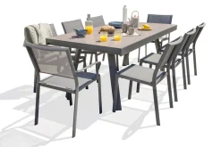 DCB GARDEN - Ensemble repas stockholm 8 places en aluminium et céramique